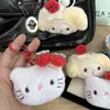 Lindo Chica Corazón Fresa Pastel Peludo Hellokitty Melody Llavero Colgante Regalo Novia