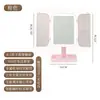 Espejo de Maquillaje de Doble Puerta Transfronterizo con Luces LED, Recargable, Plegable, Giratorio, Almacenamiento Multifuncional, Luz de Tres Colores, Espejo de Escritorio