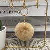 Llavero de Peluche Bola de Pelo Imitación Piel de Conejo Rex Llavero de Coche Colgante Bola de Pelo Accesorios de Joyería para Equipaje Mochila