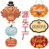 Amazon Acción de Gracias Otoño Calabaza Señal de Puerta de Madera Decoración Colgante Señal de Pared Placa Arte Colgante Decorativo