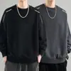 Envio RápidoMoletom Estampado com Gola Redonda Masculino, Novo Pulôver de Manga Longa Solto para Primavera/Outono, Camisa Básica Casual Fashion, Tendência