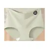 Roupa íntima feminina sem costura de seda gelada, seda de amoreira grau 10A, antibacteriana, entrepernas estendido, shorts triângulo esportivo para yoga para mulheres