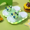 Pantuflas de Avión de Dibujos Animados con Luces para Niños, de Verano, para Interiores y Exteriores, Sandalias de Playa Antideslizantes para Niños y Niñas