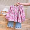 Aile Rabbit 2025 Primavera y Otoño Nuevo Ropa de Niña Camisa de Muñeca Floral Rosa y Traje de Jeans de Cerezas