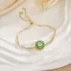 Pulseira Rotativa Transfronteiriça para Mulheres, Pulseira de Luxo Leve da Moda com Zircônia Microcravejada, Acessórios de Joias em Aço Titânio Banhado a Ouro Cobre Não Desbota