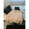 MISS Misi Jia Outono/Inverno Moda Feminina Estilo Gentil Versátil Patchwork de Renda Suéter Macio de Manga Longa com Decote V A06772
