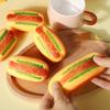 Simulação de comida e brincadeira de farinha, cachorro-quente, pitada de música, descompressão, ventilação, brinquedo criativo, hambúrguer, brinquedo de brincadeira rápida, hambúrguer de desenho animado