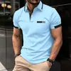 Moda Masculina Tallas Grandes Transfronteriza Simple Polo de Botones Estampado 3D Manga Corta Novedades de Verano Venta al por Mayor de Fábrica