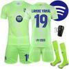 Camiseta del Barcelona n.° 2425. 19 Yamal 9 Lewandowski 10 Messi Modelo de Exportación Barcelona Verde Fluorescente Liga de Campeones Uniforme de Fútbol