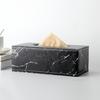Caja de Pañuelos con Patrón de Mármol Servilletas de Papel Ventosa de Cuero Caja de Almacenamiento Hotel Restaurante Nórdico Ins Caja con Ventosa
