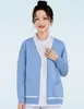 Suéter Médico e de Enfermagem Uniforme de Enfermeira Manga Longa Cardigã Grosso Roupa Externa Salão de Beleza Roupa de Trabalho Macio Amigo da Pele Quente e Confortável