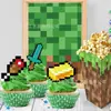 Inserto para Pastel de Minecraft Pixel Fiesta de Cumpleaños Postre Inserto para Pastel Decoración de Fiesta de Cumpleaños