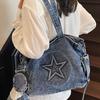 Estilo Coreano 2025 Verano Nuevo Bolsa de Compras de Mezclilla Bolso de Hombro Gran Capacidad Estilo Relajado Diseño Nicho Bolso Cruzado