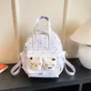 Mochila de gato de peluche, mini mochila elegante, bolsa de estudiante única, mochila con estampado de corazón, mochila estilo universitario