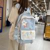Bonita mochila pequeña y fresca de estilo universitario con colores contrastantes para mujeres, niñas y estudiantes de secundaria, mochila ligera de viaje.