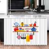 Cortina para gabinete de cocina, cortina para puerta de gabinete, tela antipolvo sin perforaciones, cortina corta con velcro, zapatero para mesa inferior, cortina fea