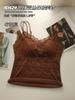 8042 Chaleco Cálido de Encaje con Tirante de Terciopelo Una Taza Base Calefactora Ropa con Forro Polar Engrosado Sexy Talla Grande Espalda Bonita
