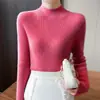 Atacado Suéter de Manga Longa Gola Alta Meio Ajuste Slim 2025 Pulôver Primeira Linha Andy Veludo Fabricante Camisa Base Feminina Transfronteiriço Novo Estilo