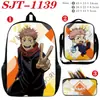 Mochila Periférica de Anime Jujutsu Kaisen Set de Tres Piezas Gojo Satoru Yuji Itadori Fushiguro Megumi Douji Sukuna Bidimensional
