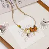 Collar de Cerámica Jingdezhen Lindo Dibujo Animado Miau Wangcai Joyería Linda Orquestación Puesto de Joyería Suministro al por Mayor