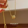 Collar con Colgante de Estrella Amarilla con Puntos de Diamante de Colores Cadena para Clavícula Nuevo Verano 2025 para Mujer