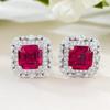 Pendientes Longlongjin de plata S925 con forma de paloma de imitación de sangre roja, estilo pagoda 7x7, para mujer, con personalidad sencilla, para uso diario y combinables.