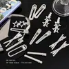 Horquilla de estrella hueca de metal plateado con flecos laterales, pinza para el pelo con flecos delanteros para mujer, horquilla de una palabra, tocado