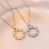 Collar para Mujer, Estilo Coreano y Japonés, Nuevo Diseño Coreano de Moda, Collar Niche de Donut de Zirconia Estilo Ins Elegante de Acero de Titanio