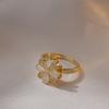 Anillo para Mujer, Anillo Abierto de Zircón en Forma de Corazón, Diseño Dulce de Nicho, Anillo de Moda para el Dedo Índice, Anillo Ajustable de Moda