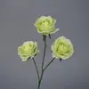 Flor Artificial de Rosa Redonda de Tres Cabezas Flor Artificial Arreglo de Boda Flor de Rosa Individual Adornos para Sala de Estar Flor de Seda Flor Decorativa Boda