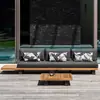 Sofá de Exterior para Patio de Villa, Impermeable, Protector Solar, Sofá de Ocio al Aire Libre, Muebles de Sofá de Teca para Resort de Villa