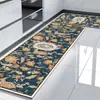 Alfombrilla de Cocina Retro Estilo Americano, Absorbente de Agua y Aceite, Antideslizante, Resistente a la Suciedad, Alfombrilla para Pies de Diatomeas para el Hogar, Alfombrilla Larga