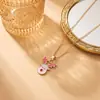 Collar de Festival Navideño de Moda Exquisita Transfronterizo Europeo y Americano Joyería de Cadena para Clavícula Dulce de Lujo Ligero de Nicho de Cobre Microincrustado de Alta Gama