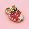 Conjunto de Pingentes de Frutas Mistas Morango Banana Cereja Maçã Abacaxi Pêssego Liga de Metal Gotejamento de Óleo Acessórios de Joias DIY