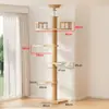 Tongtianzhu Estructura para trepar gatos Madera maciza Cama para gatos personalizada Árbol para gatos Espacio integrado Almacén Plataforma de salto para gatos No ocupa espacio Estructura para trepar gatos