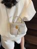 Bolsa Texket de Nicho de Cor Contrastante Bolsa Pequena Feminina 2025 Nova Moda Moderna All-match Casual Bolsa de Ombro Crossbody