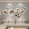 Lámpara de pared de hierro para sala de estar, luz de lujo para sofá, decoración colgante de pared, hoja de ginkgo creativa, decoración de pared para restaurante