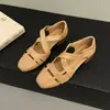 Sandalias romanas para mujer para uso en exteriores, transpirables, de tacón bajo, moda retro de verano, nuevos zapatos cómodos 2026 calados de punta cerrada