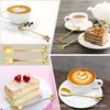Venta al por mayor de fábrica acero inoxidable forma creativa de hojas cuchara de café cuchara para mezclar cuchara de postre hojas tenedor de frutas traje