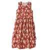 2026 Nuevo Estilo de Verano Vestido Chaleco Floral Francés para Resort con Cuello Redondo sin Mangas