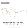 Marco de Titanio Puro Poligonal 9g Gafas Ultraligeras para Miopía Espejo de Rostro Desnudo para Mujer Marco de Gafas de Titanio Plateado TJ121211F