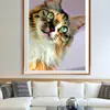 Pintura de Diamantes DIY de Diamantes Completos animal gato curioso decoración de sala de estar punto de diamante punto de cruz fábrica venta al por mayor