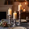 País Americano Simples Retrô Coluna Romana Castiçal de Madeira Decoração Ornamento Banquete Mesa de Jantar Ornamento Adereço de Foto