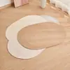 Alfombra de algodón y lino estilo japonés Ovalada para mesa de centro de sala de estar simple estudio dormitorio estilo silencioso color sólido tejido a mano alfombra de piso