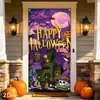 Cubierta de puerta de Halloween transfronteriza TMEU con las palabras "Cuidado con la oscuridad" y una pancarta de decoración de horror de mano sangrienta