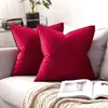 Directo de fábrica terciopelo simple color sólido almohada funda de almohada almohada de cama cojín de borde para sofá dormitorio