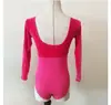 Roupas de Dança Infantil Roupas de Treino Veludo Dourado Algodão Macacão de Manga Longa Roupas de Balé para Meninas Roupas de Ginástica