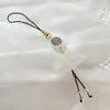 Lótus Cristalizado Lírio do Vale Estilo Nacional Lótus Corrente de Celular com Contas Chaveiro Pingente de Bolsa Joia Exquisita Presente para Mulheres
