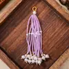 Borla de Contas com Pérolas de Cristal, Acessórios de Brocado Song, Broche Hanfu, Chaveiro, Pingente de Bolsa