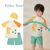 Traje de baño para niños Niños Verano Bebé Protección solar Secado rápido Dividido Bañador Niños Niños Mediano y Grande Niños Lindo Conjunto de Equipo